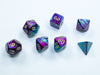 Chessex Gemini Mini-Polyhedral Purple Teal/gold 7-Die Set