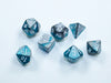 Chessex Gemini Mini-Polyhedral Steel-Teal/White 7-Die Set