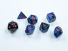 Chessex Gemini Mini-Polyhedral Black-Starlight/Red 7-Die Set