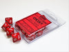 Chessex Opaque Polyhedral 10 dice D10 Set Red/White