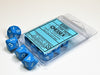 Chessex Opaque Polyhedral 10 D10 dice - Light Blue w/white