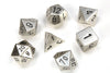 Chessex Specialty Dice Sets - Solid Metal Silver Colour Poly 7 die set