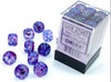 Chessex Nebula Nocturnal/blue Luminary 12mm D6 Dice Block - 36 Dice