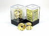 Chessex Speciality Dice Sets - Gold-Plated Metallic 2 16mm D6 dice with pips