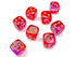Chessex Gemini Translucent Red-Violet/gold 12mm d6 Dice Block - 36 dice