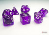 Chessex Translucent Mini-Polyhedral Purple/White 7-Die Set