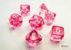 Chessex Translucent Mini-Polyhedral Pink/White 7-Die Set