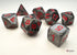 Chessex Velvet Mini-Polyhedral Black/red 7-Die Set CHX20478