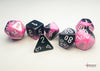 Chessex Gemini Mini-Polyhedral Black-Pink/White 7-Die Set