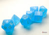 Chessex Frosted Mini-Polyhedral Caribbean Blue/White 7-Die Set