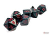 Chessex Opaque Polyhedral 7-Die Set - Black w/ red