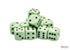 Chessex Opaque Pastel Green/black 16mm d6 Dice Block - 12 Dice