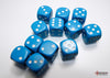 Chessex Opaque Light Blue/white 16mm d6 Dice Block - 12 dice