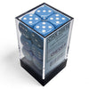 Chessex Opaque Light Blue/white 16mm d6 Dice Block - 12 dice