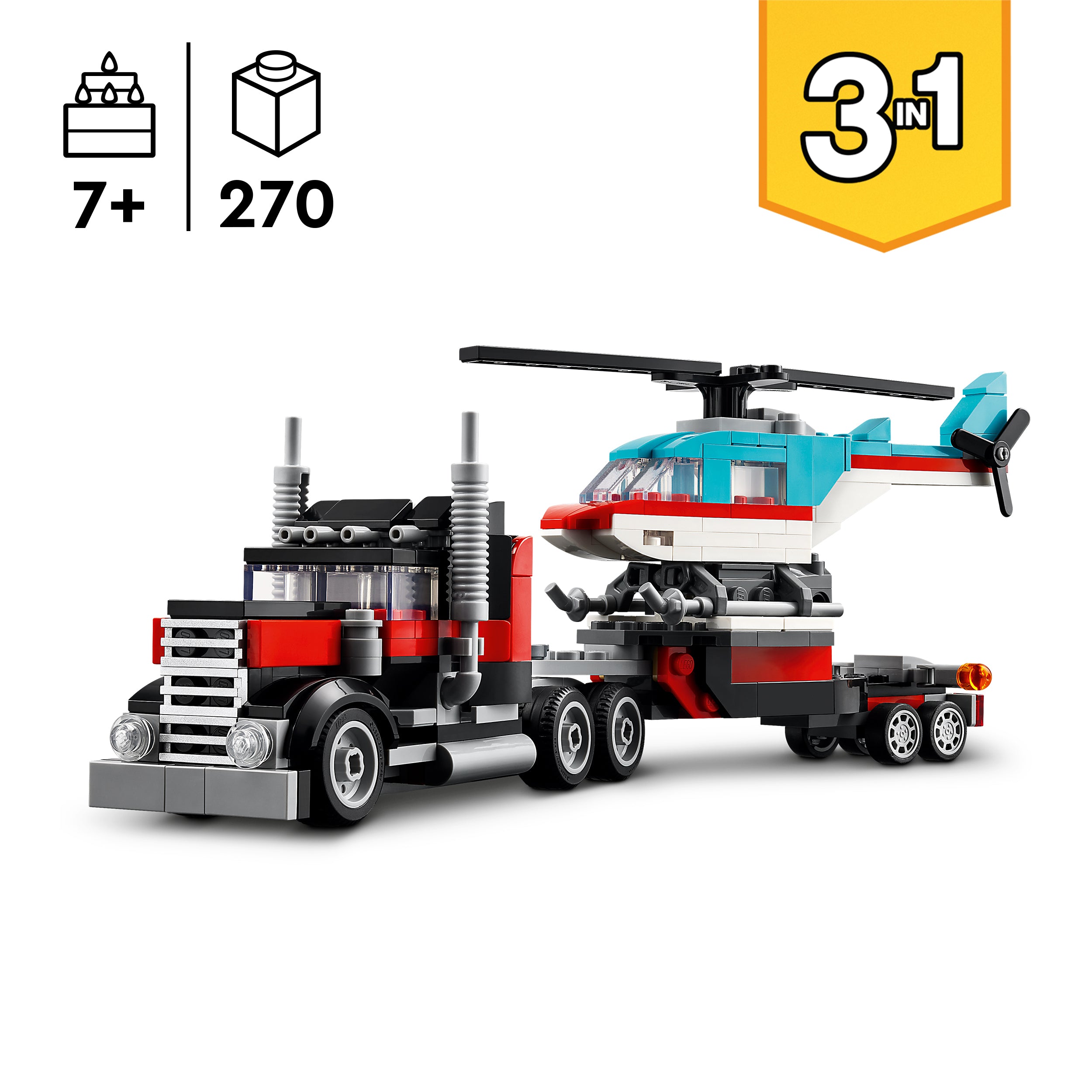 LEGO® 31146 Flatbed Truck with Helicopter