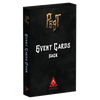 Black card pack with gold and red text and logos on a white background