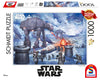 Star Wars puzzle packaging with AT-AT and other characters on a snowy landscape, featuring Schmidt and Disney logos.