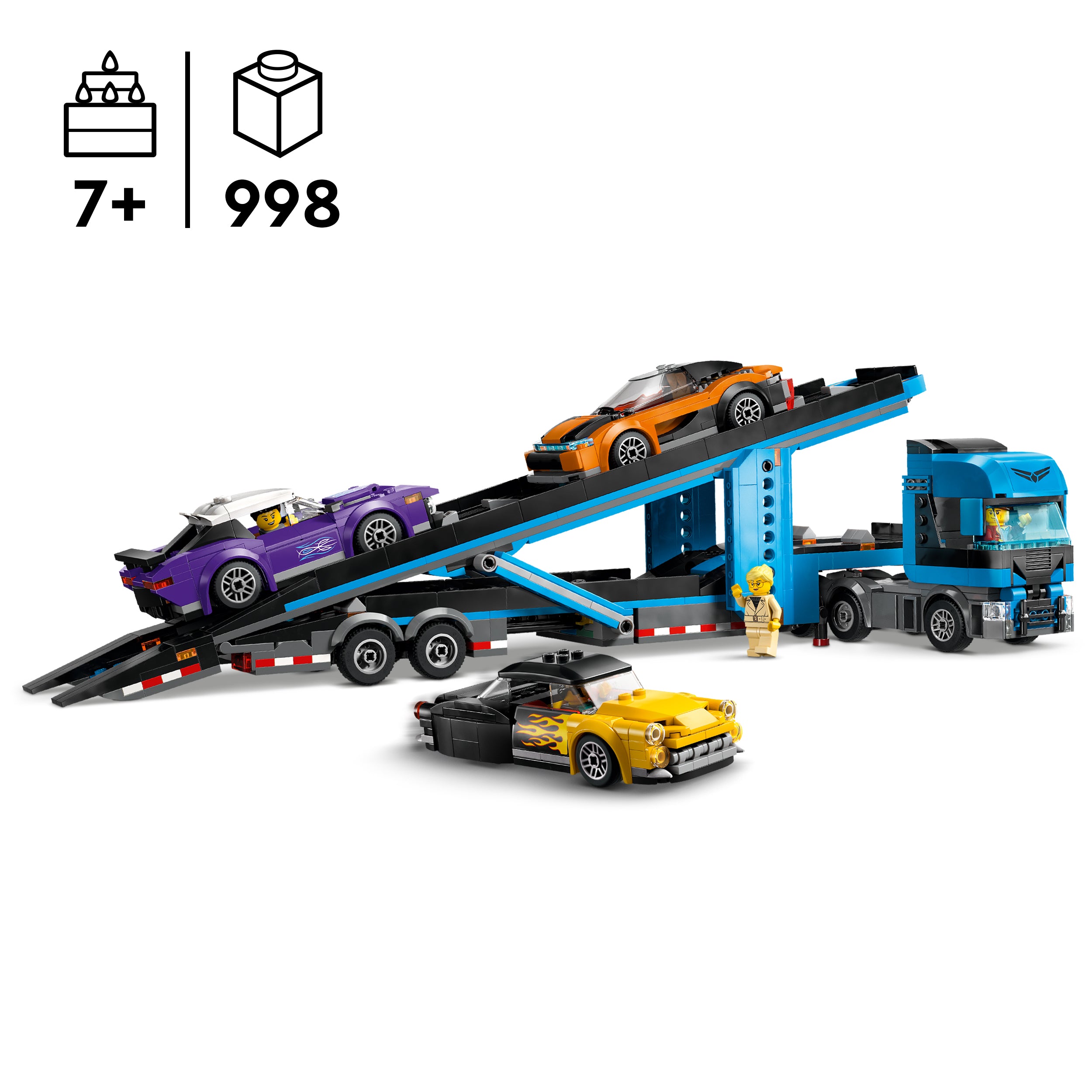 LEGO® 60408 Car Transporter Truck with Sports Cars