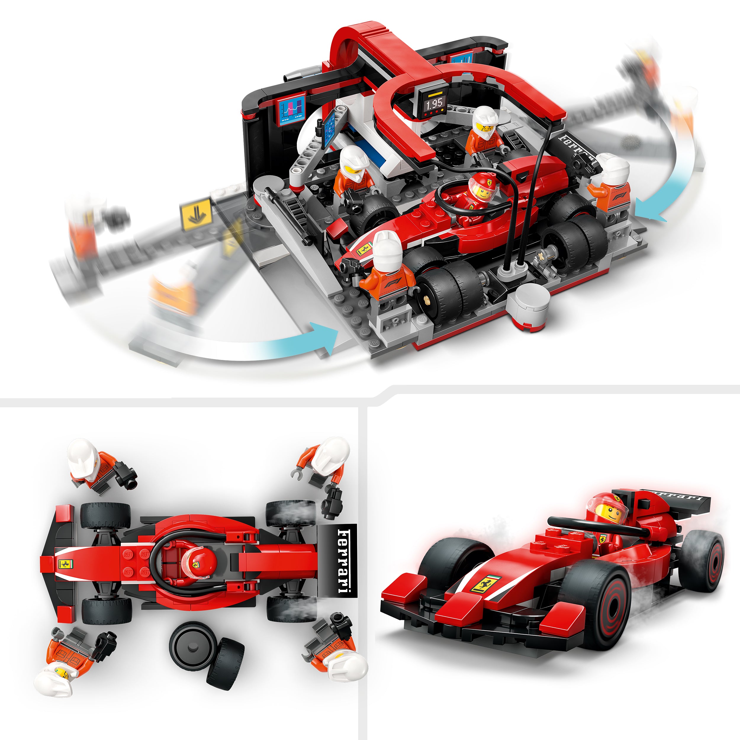 LEGO® 60443 F1® Pit Stop & Pit Crew with Ferrari Car