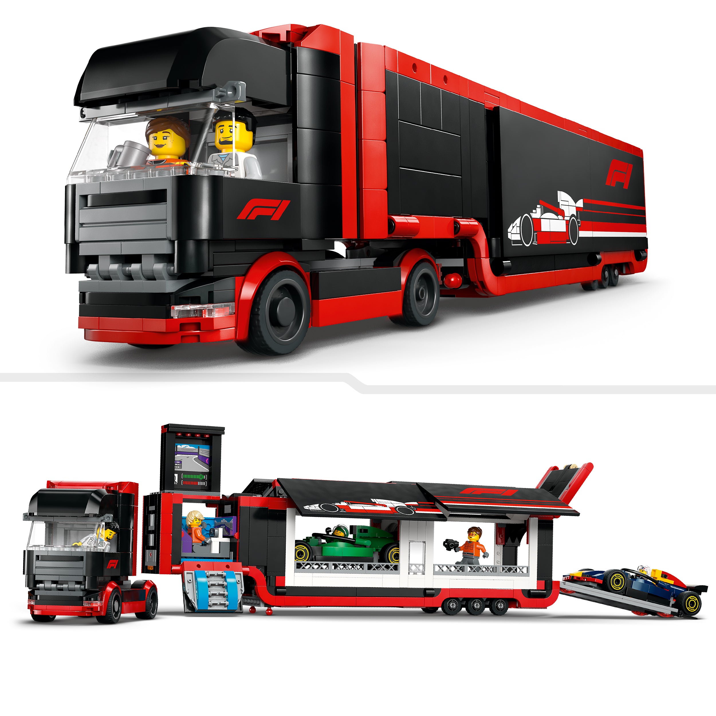 LEGO® 60445 F1® Truck with RB20 & AMR24 F1® Cars