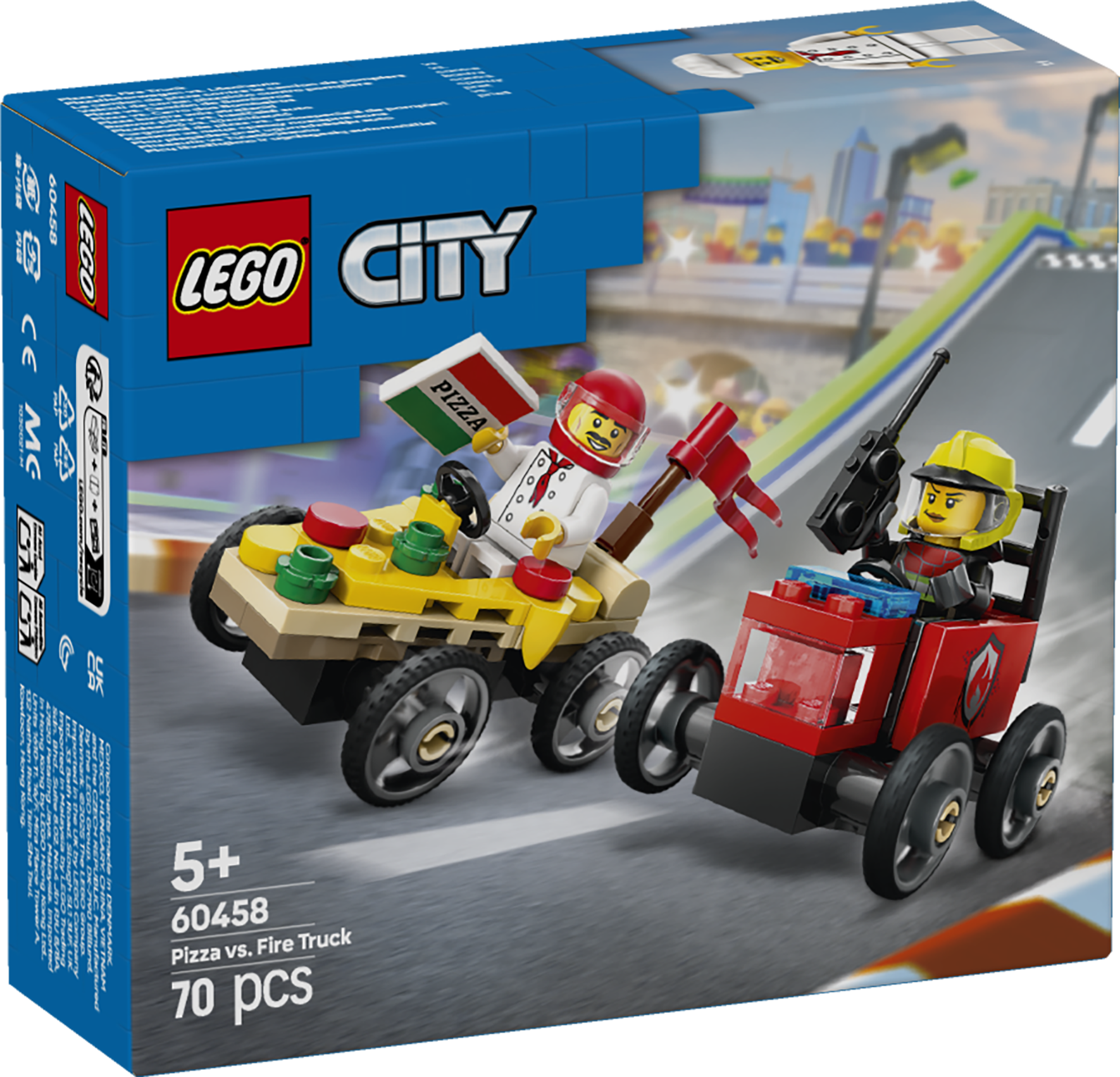 LEGO® 60458 Pizza vs. Fire Truck Race Car Pack