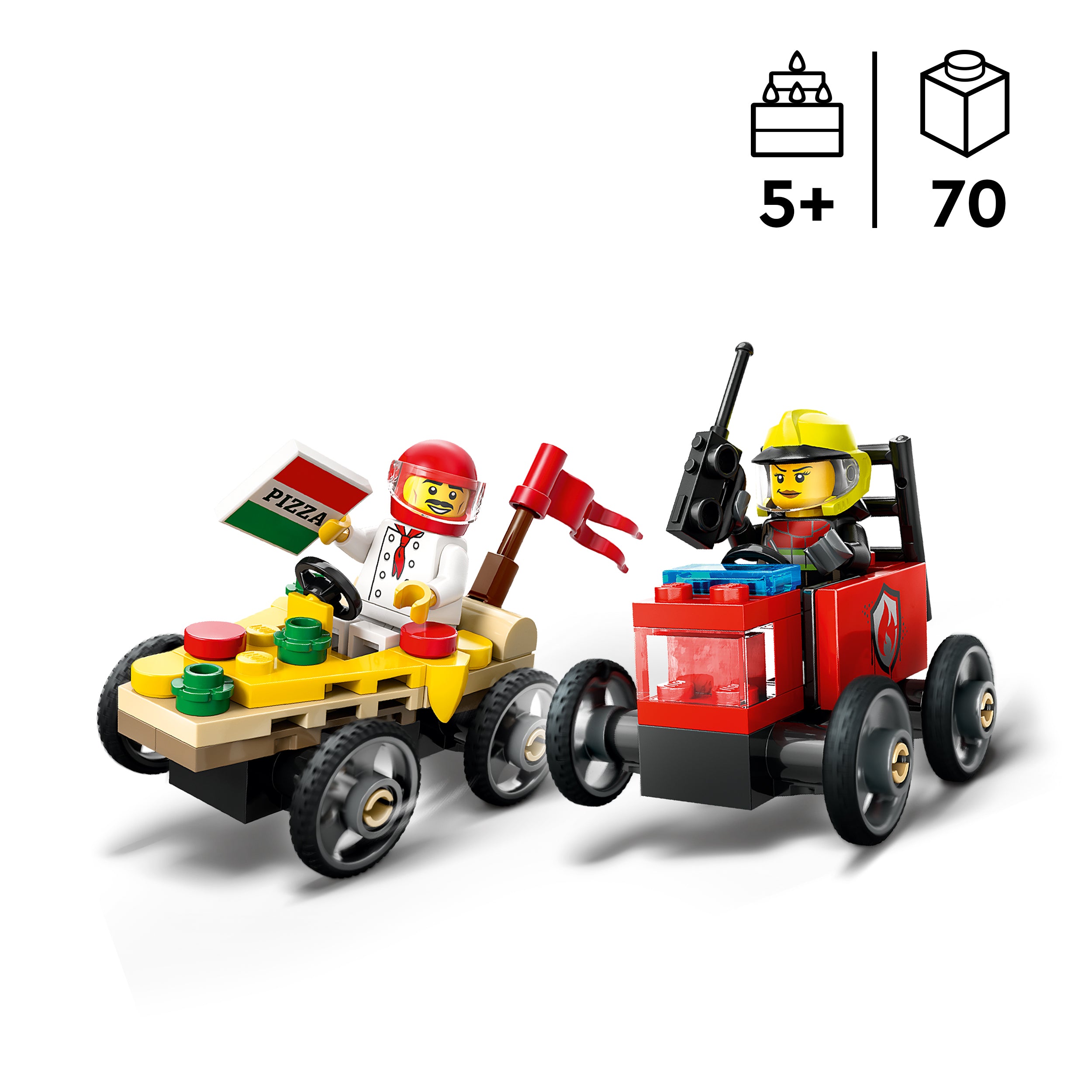 LEGO® 60458 Pizza vs. Fire Truck Race Car Pack