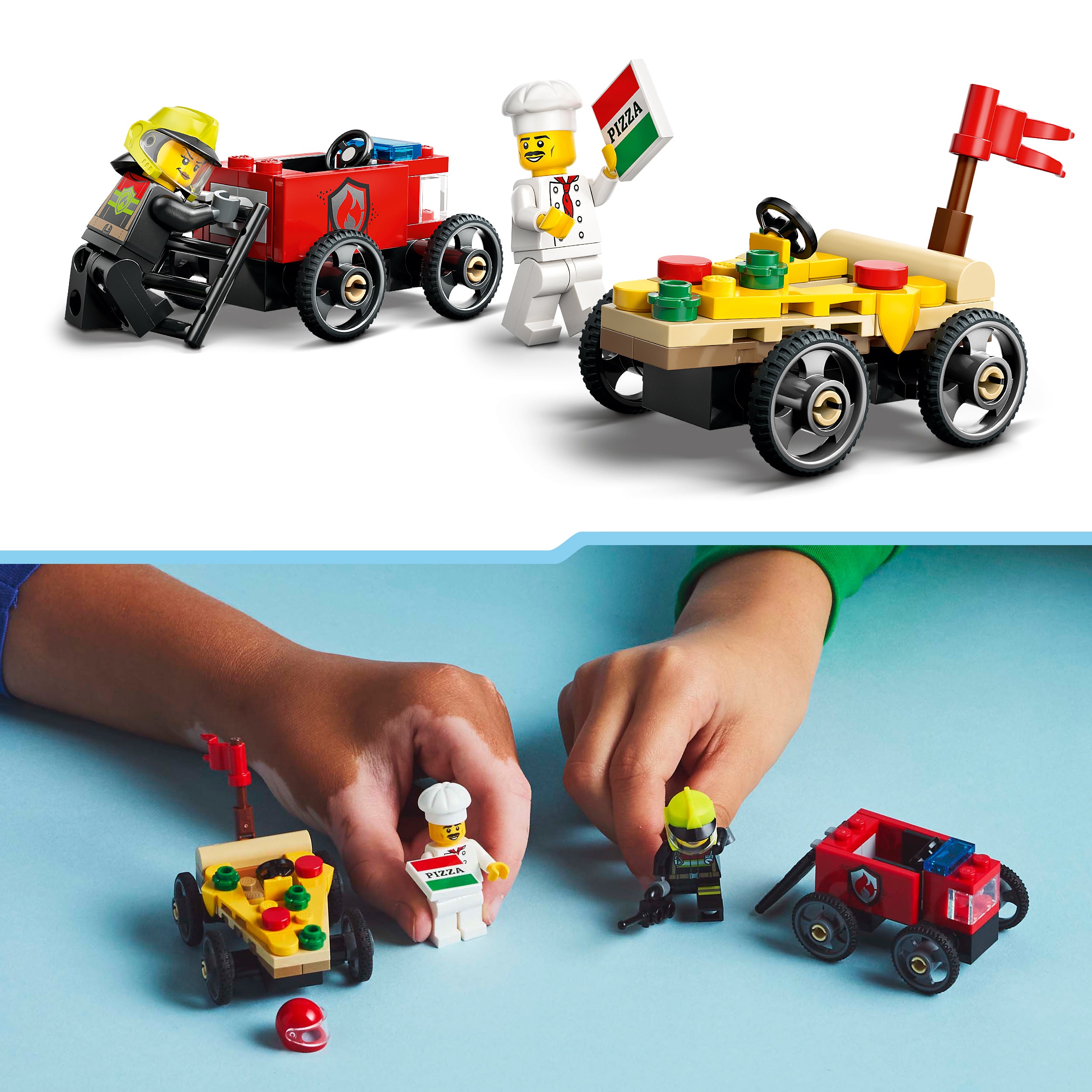 LEGO® 60458 Pizza vs. Fire Truck Race Car Pack