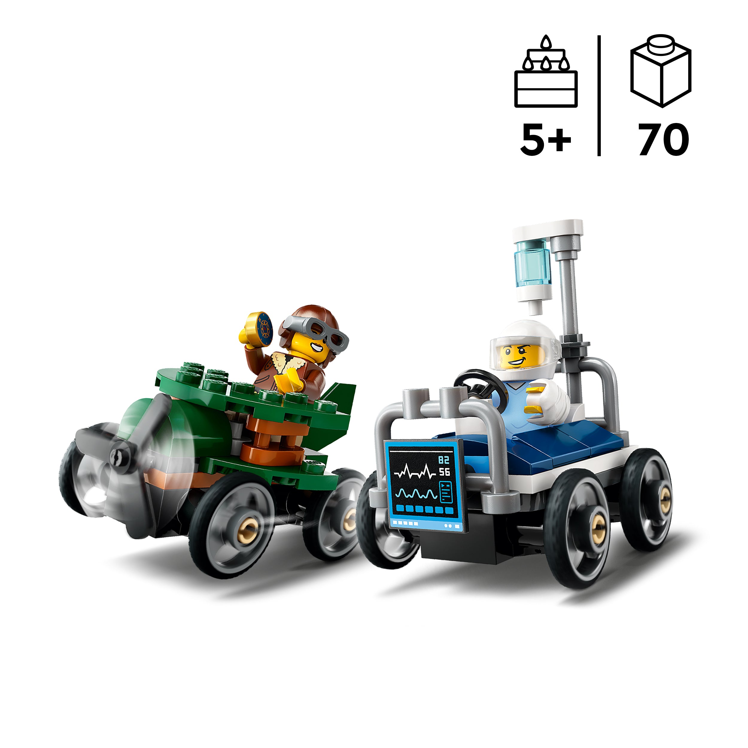 LEGO® 60459 Aeroplane vs. Hospital Bed Race Car Pack