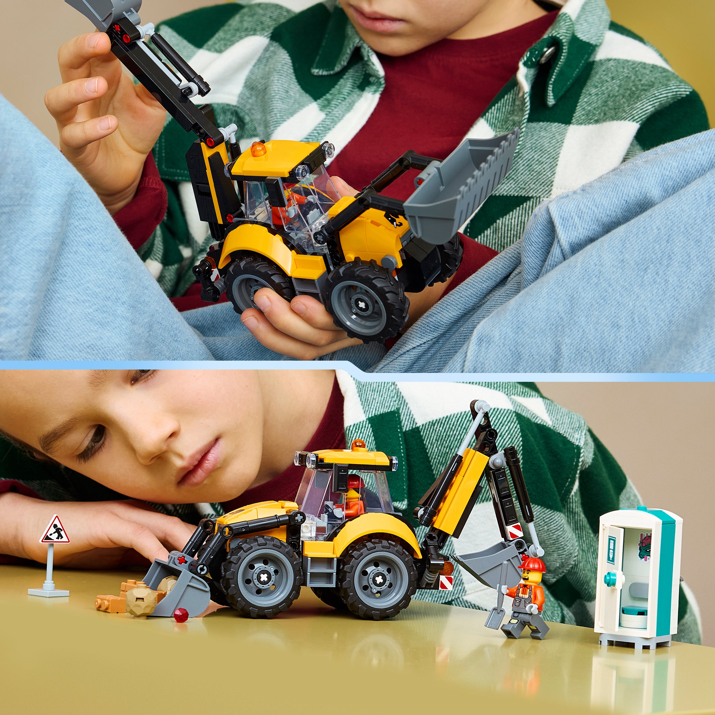 LEGO® 60480 Yellow Backhoe Loader
