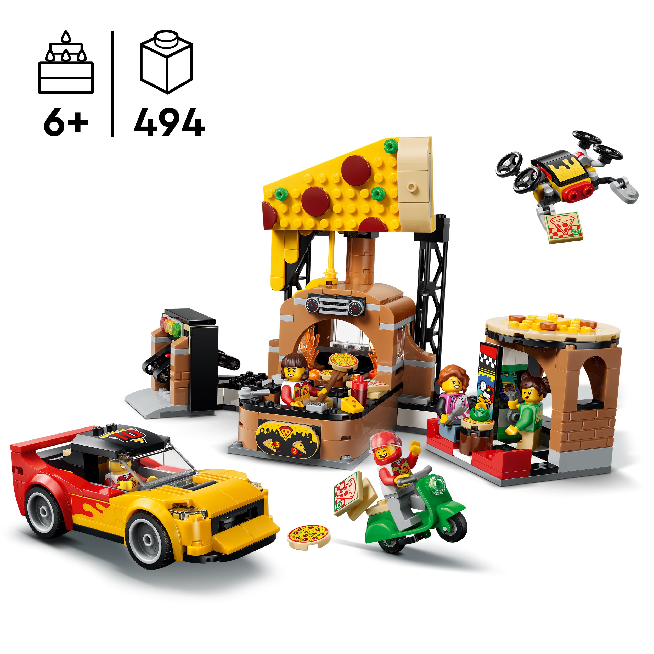 LEGO® 60496 Pizza Delivery Experience with Vehicles