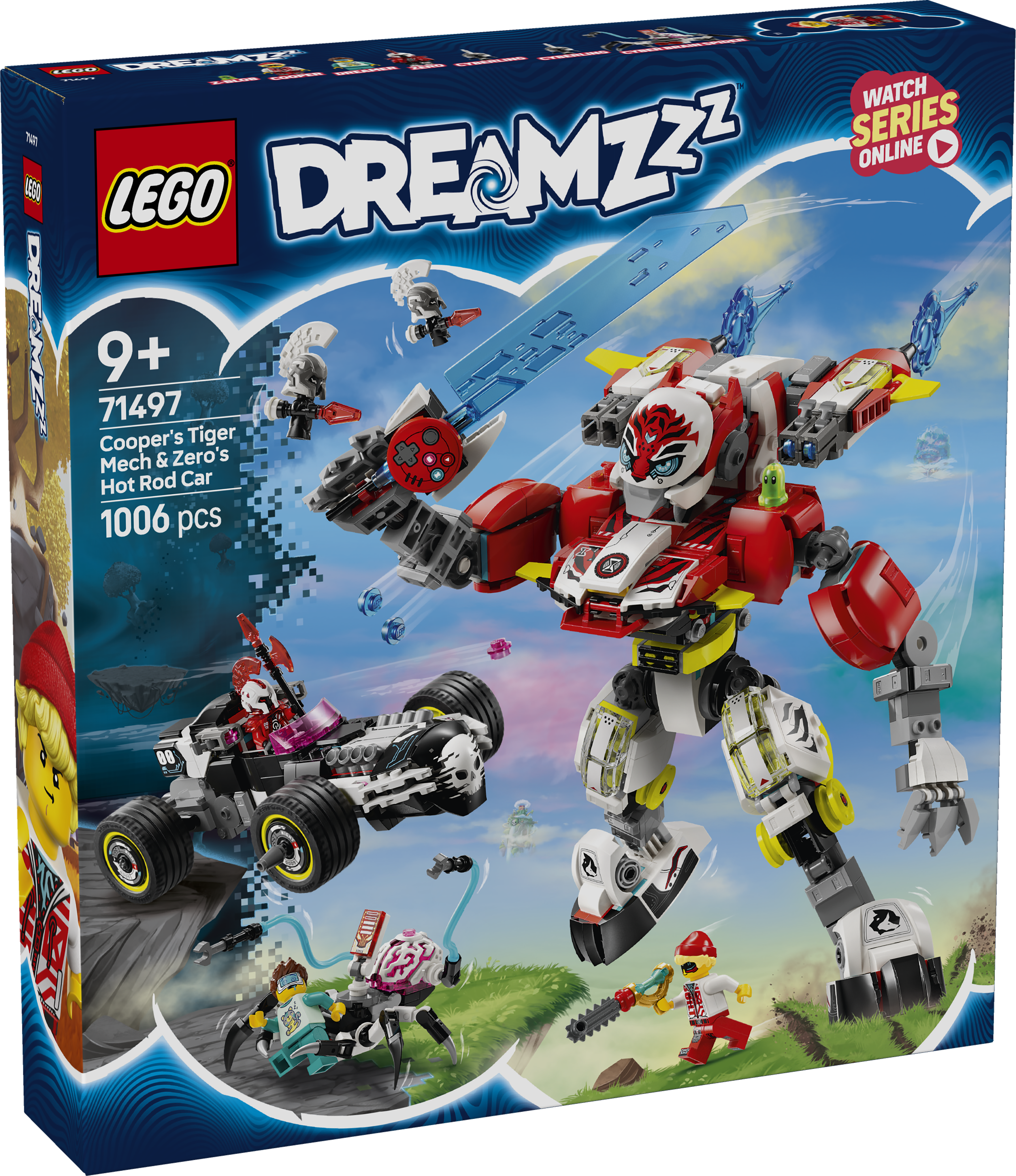 LEGO® 71497 Cooper's Tiger Mech & Zero's Hot Rod Car