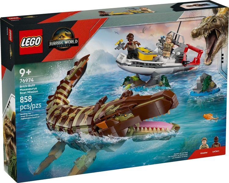 Brick-Built Mosasaurus Boat Mission (76974)