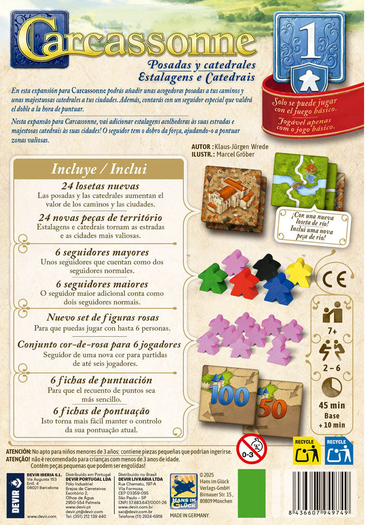 Carcassonne: Expansão 1 - Estalagens e Catedrais