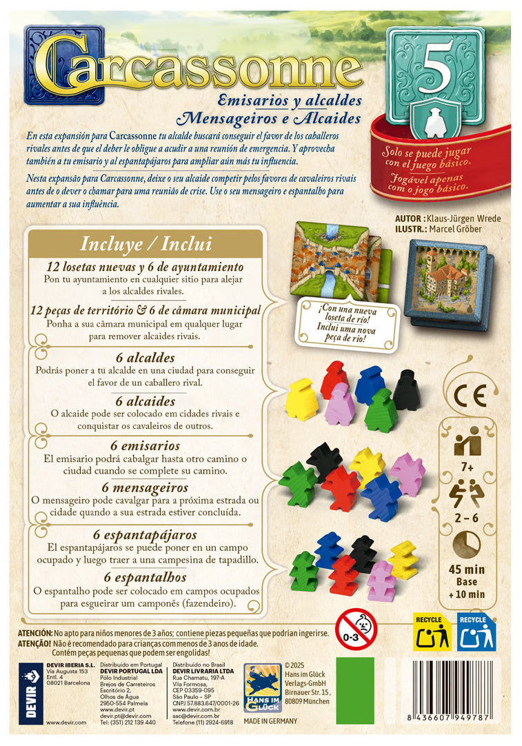 Carcassonne: Expansão 5 - Mensageiros e Alcaides