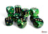 Chessex Gemini Black-Green/gold 16mm D6 Dice Block - 12 dice