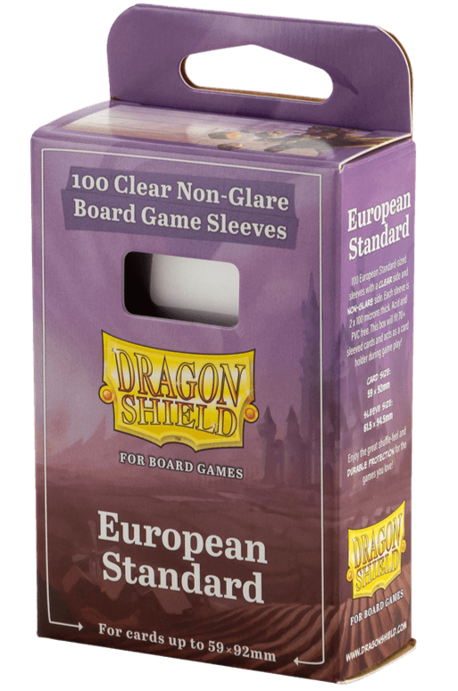 Dragon Shield - Clear/Non-Glare - Board Game European Standard Sleeves (59x92mm)