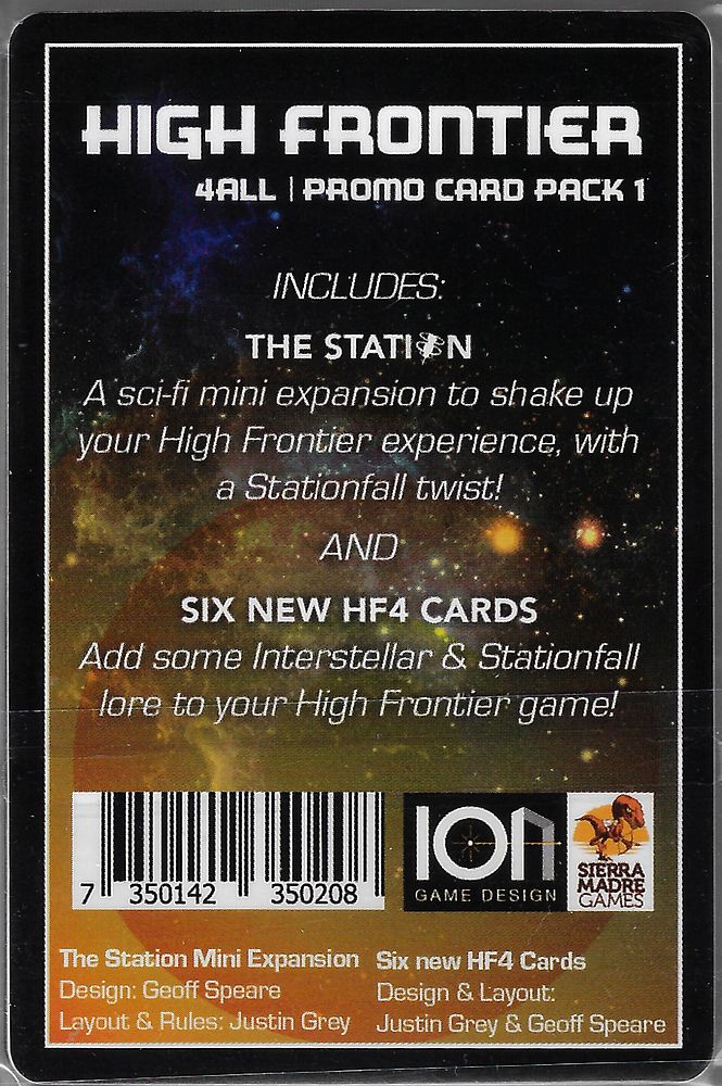 High Frontier 4 All: Promo Pack 1 – The Station Pack