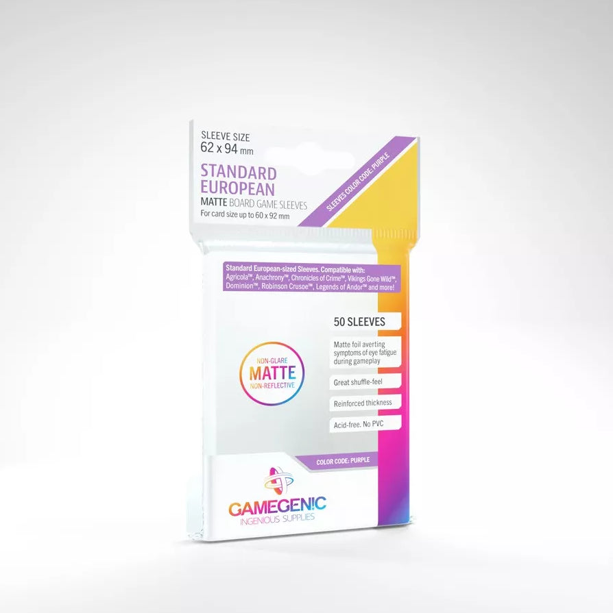 Gamegenic - Matte Standard European-Sized Boardgame Sleeves (60x92mm)