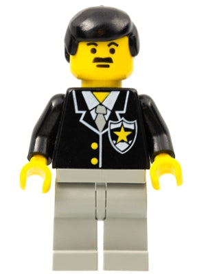 Police - Suit with Sheriff Star, Light Gray Legs, Black Male Hair (cop035)