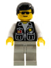 Police - Sheriff Star and 2 Pockets, Light Gray Legs, White Arms, Black Male Hair (cop037)