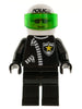 Police - Zipper with Sheriff Star, White Helmet with Police Pattern, Trans-Green Visor (cop038)