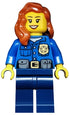Police - City Officer, Gold Badge, Dark Orange Female Hair over Shoulder (cty0485)