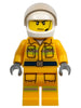 Fire - Reflective Stripes, Bright Light Orange Suit, White Helmet, Scowl (cty0968)