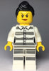 Sky Police - Jail Prisoner 50382 Prison Stripes, Female, Scowl with Peach Lips, Black Ponytail (cty0979)