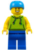 Skateboarder - Male, Lime Hoodie, Blue Legs, Dark Azure Helmet (cty1138)