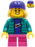 Skater - Girl, Dark Turquoise Jacket, Dark Pink Short Legs, Dark Purple Helmet, Bright Light Yellow Hair (cty1230)