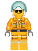 Fire - Reflective Stripes, Bright Light Orange Suit, White Helmet, Black and Silver Sunglasses (cty1237)