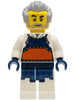 Kendo Instructor - White Robe with Dark Blue and Dark Orange Bogu Armor, Light Bluish Gray Hair (cty1241)