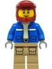 Wildlife Rescue Explorer - Male, Blue Jacket, Dark Red Helmet, Dark Tan Legs with Pockets, Thin Grin (cty1295)