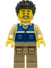 Wildlife Rescue Worker - Male, Blue Vest with 'RESCUE' Pattern on Back, Dark Tan Legs with Pockets, Black Hair (cty1306)